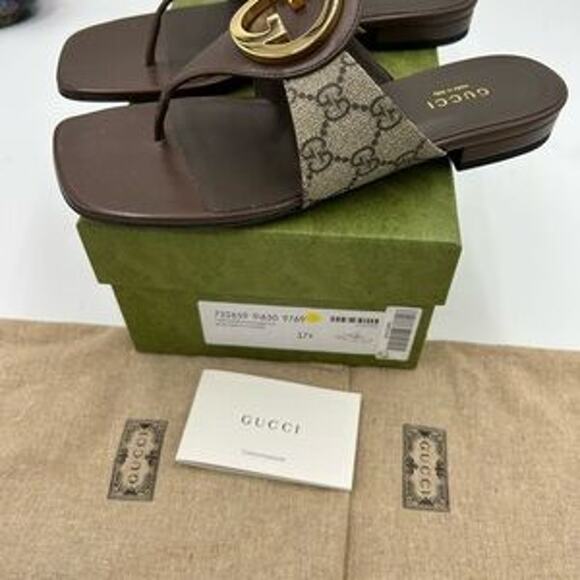 Women's Gucci, Blondie, thong sandals, GG Supreme size 37.5 made in Italy - Picture 10 of 12